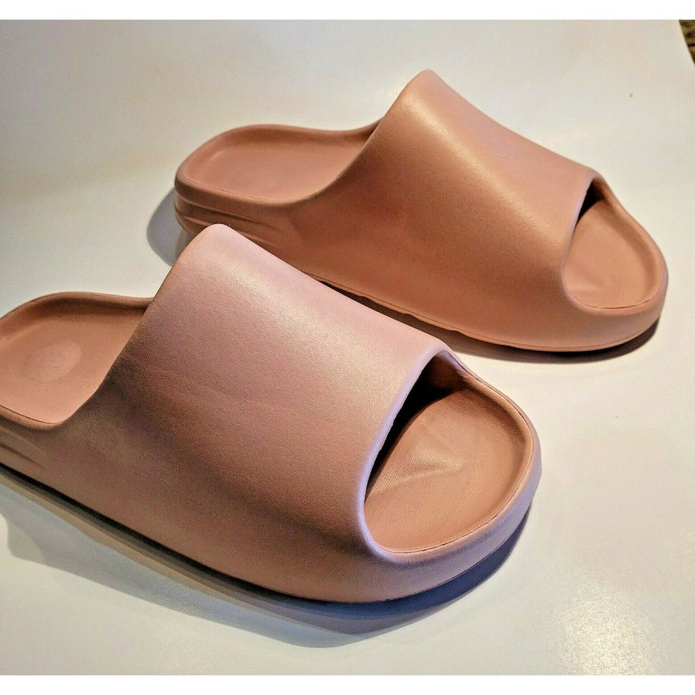 H2K UNIS Dusty Rose Comfort Soft Slides Sandals Open Toe Ultra Cushion SZ 9